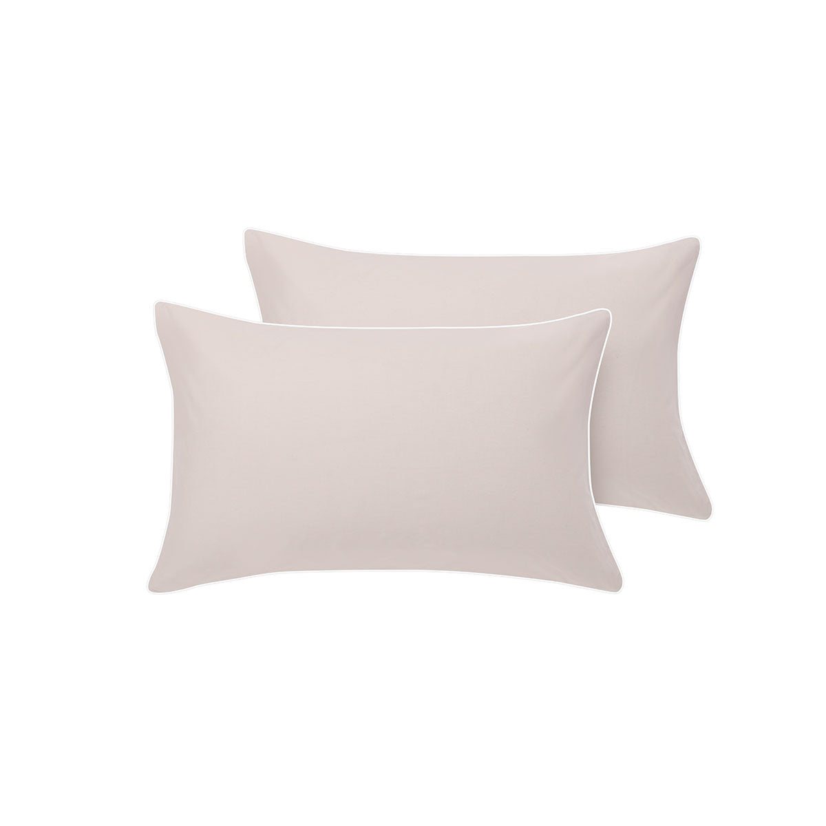 Accessorize Deluxe Hotel Cotton Piped Standard Pillowcases, 2 Pack – White/Natural