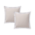 Accessorize Deluxe Hotel Cotton Tailored European Pillowcases, 2 Pack – White/Natural