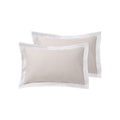 Accessorize Deluxe Hotel Cotton Tailored Standard Pillowcases, 2 Pack – White/Natural