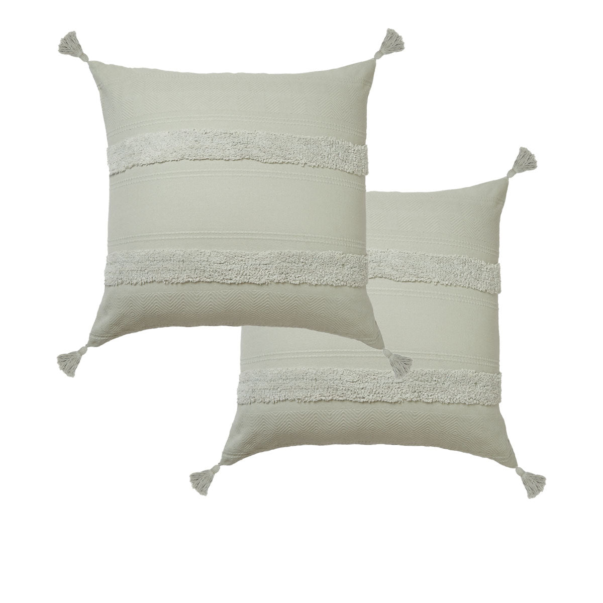 Accessorize Indra Cotton Tassel European Pillowcases, 2 Pack – Grey