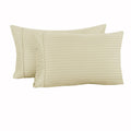 Accessorize 325TC Cotton Cuffed Standard Pillowcases, 2 Pack – Ecru