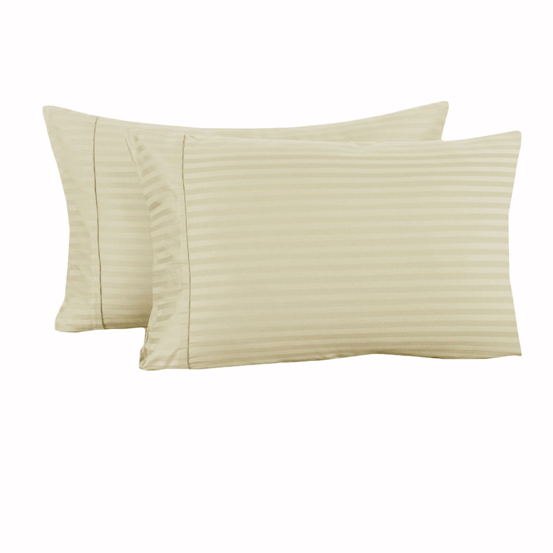 Accessorize 325TC Cotton Cuffed Standard Pillowcases, 2 Pack – Ecru