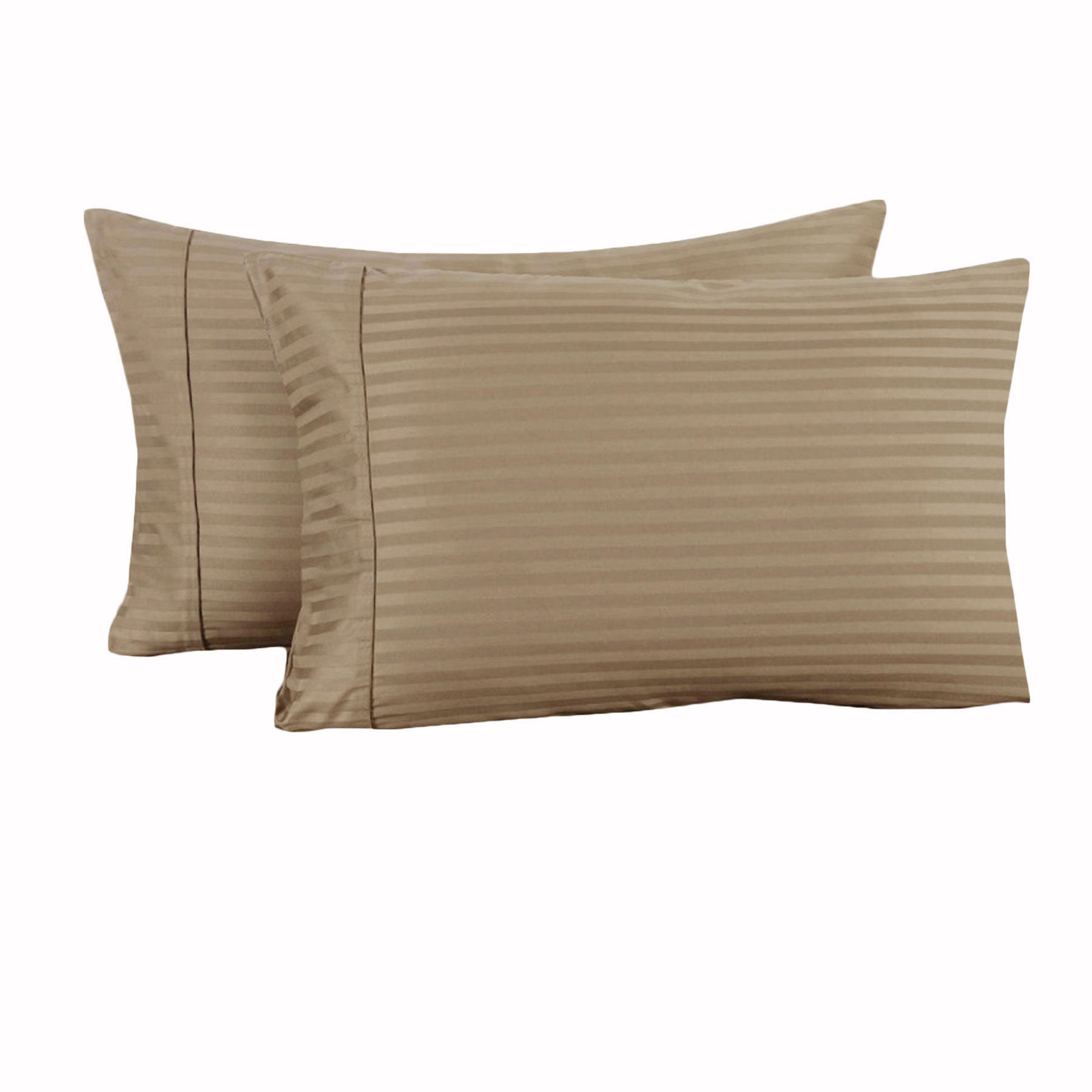 Accessorize 325TC Cotton Cuffed Standard Pillowcases, 2 Pack – Mocha