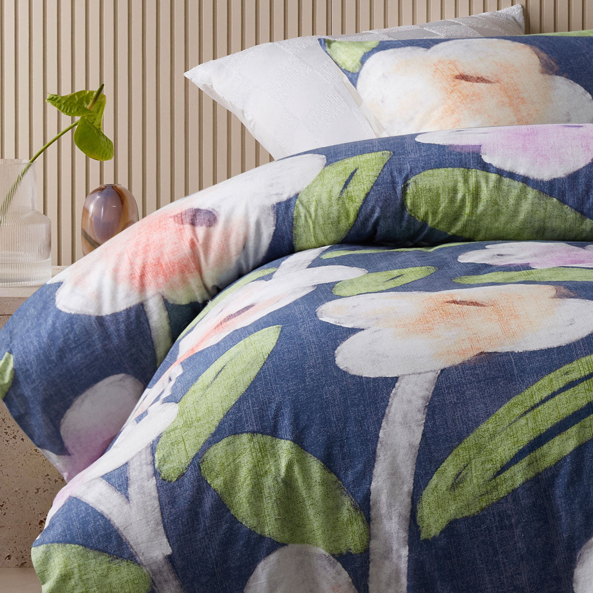 Accessorize Bella Blue Cotton Floral Quilt Cover Set – Queen