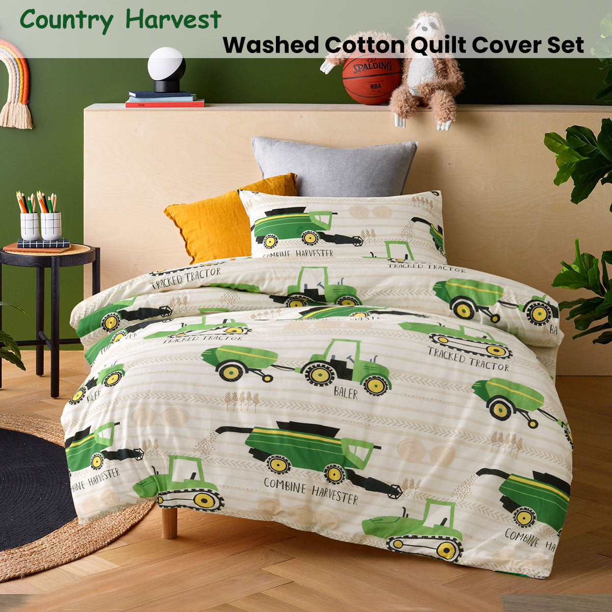 Happy Kids Country Harvest Cotton Quilt Cover Set – Single
