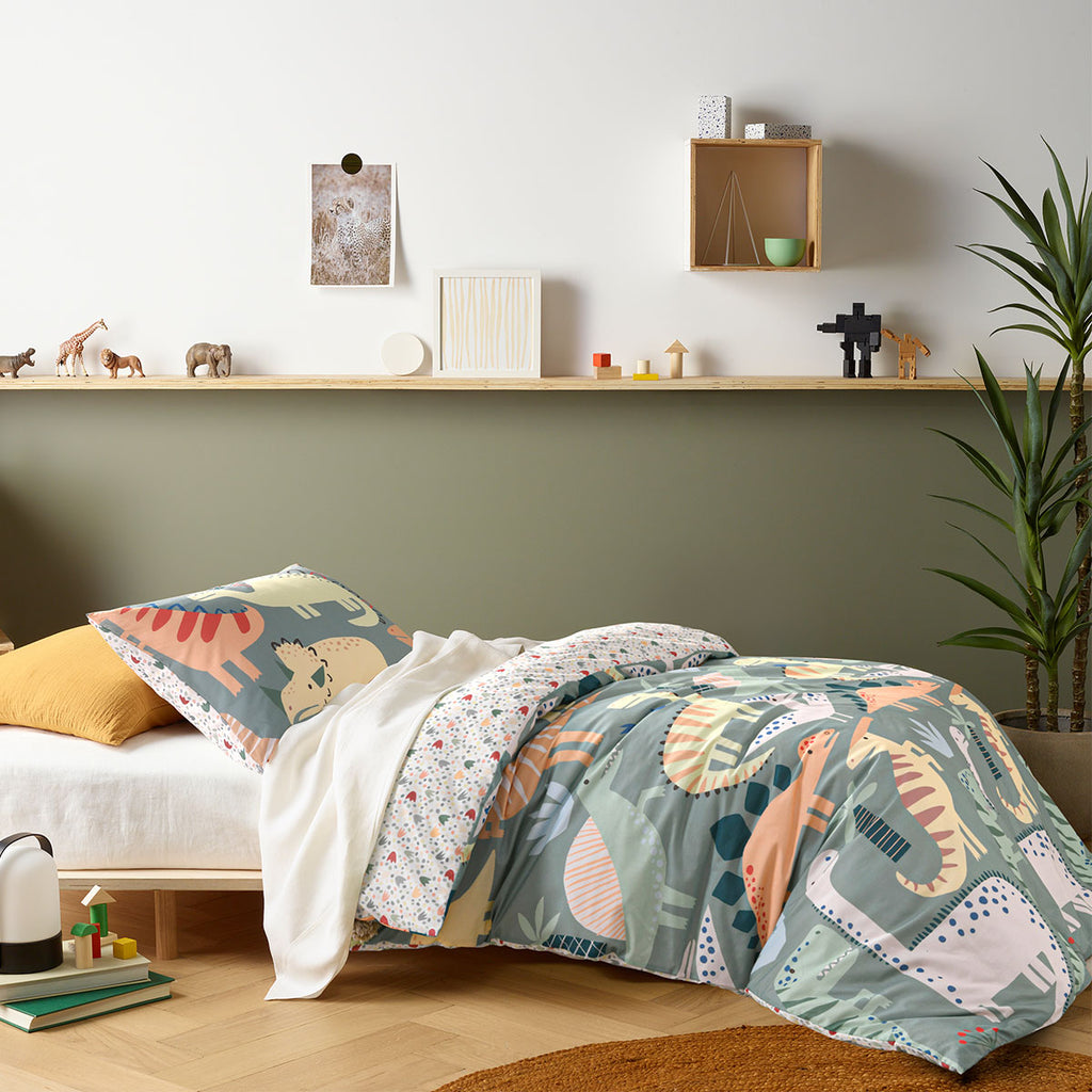 Happy Kids Dino Mania Cotton Quilt Cover Set – Single