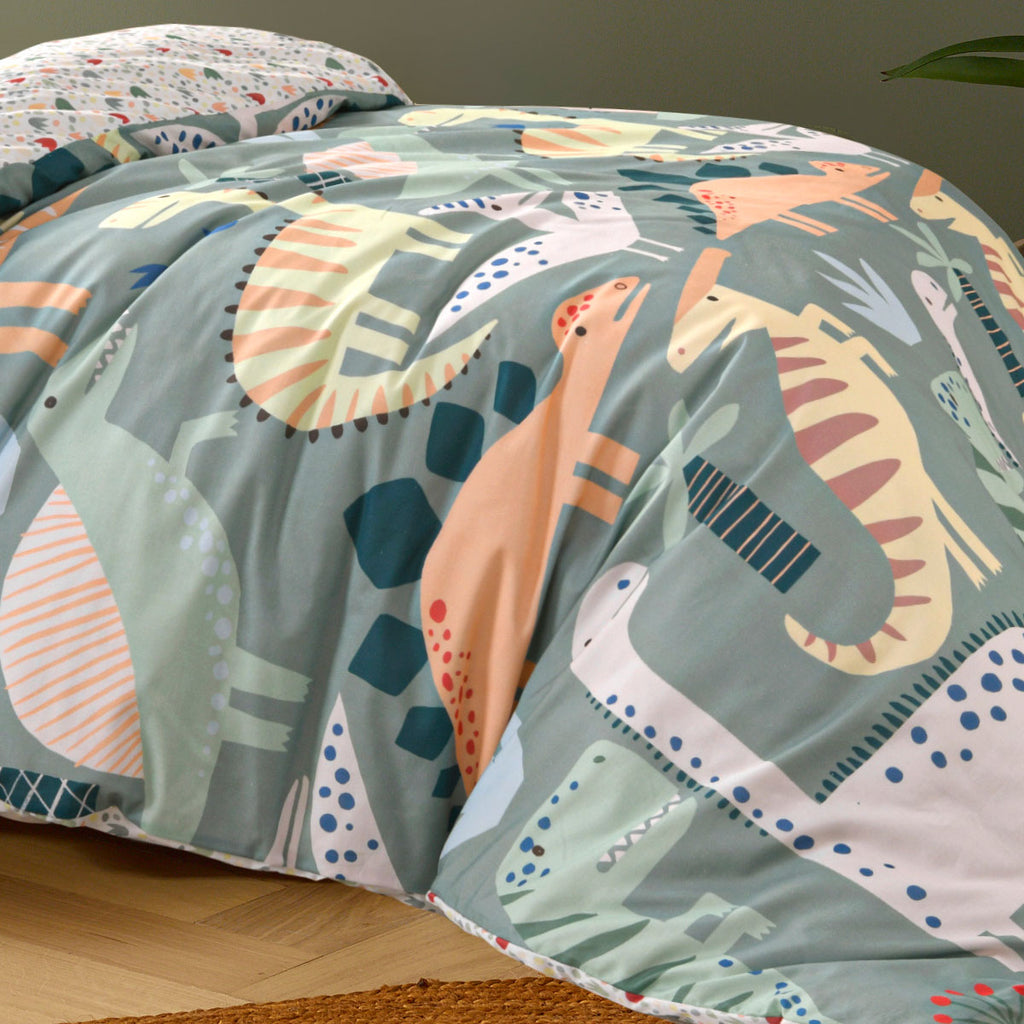 Happy Kids Dino Mania Cotton Quilt Cover Set – Single