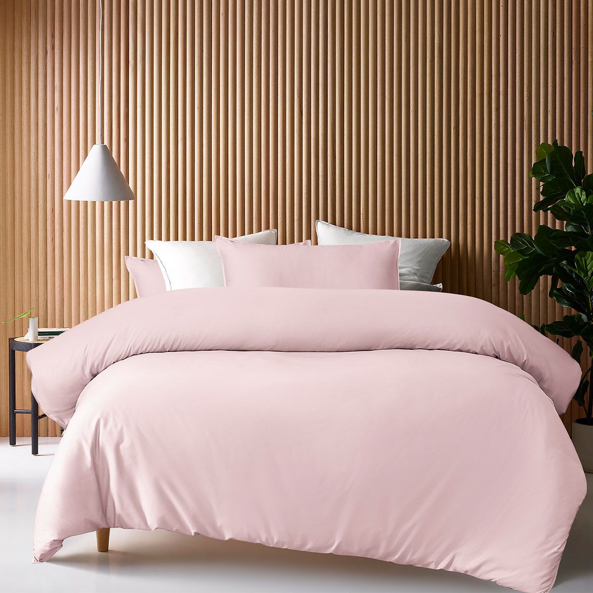Accessorize 400TC Bamboo-Viscose Cotton Quilt Cover Set – Blush, Super King