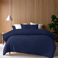 Accessorize 400TC Bamboo-Viscose Cotton Quilt Cover Set – Navy, King