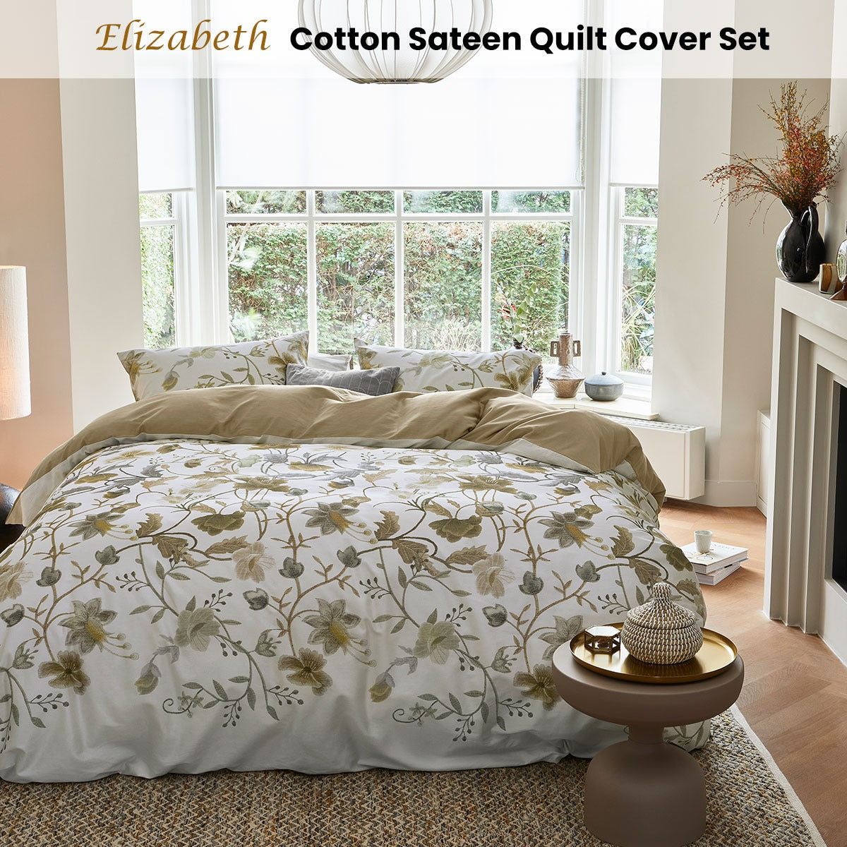 Bedding House Elizabeth King Quilt Cover Set – White