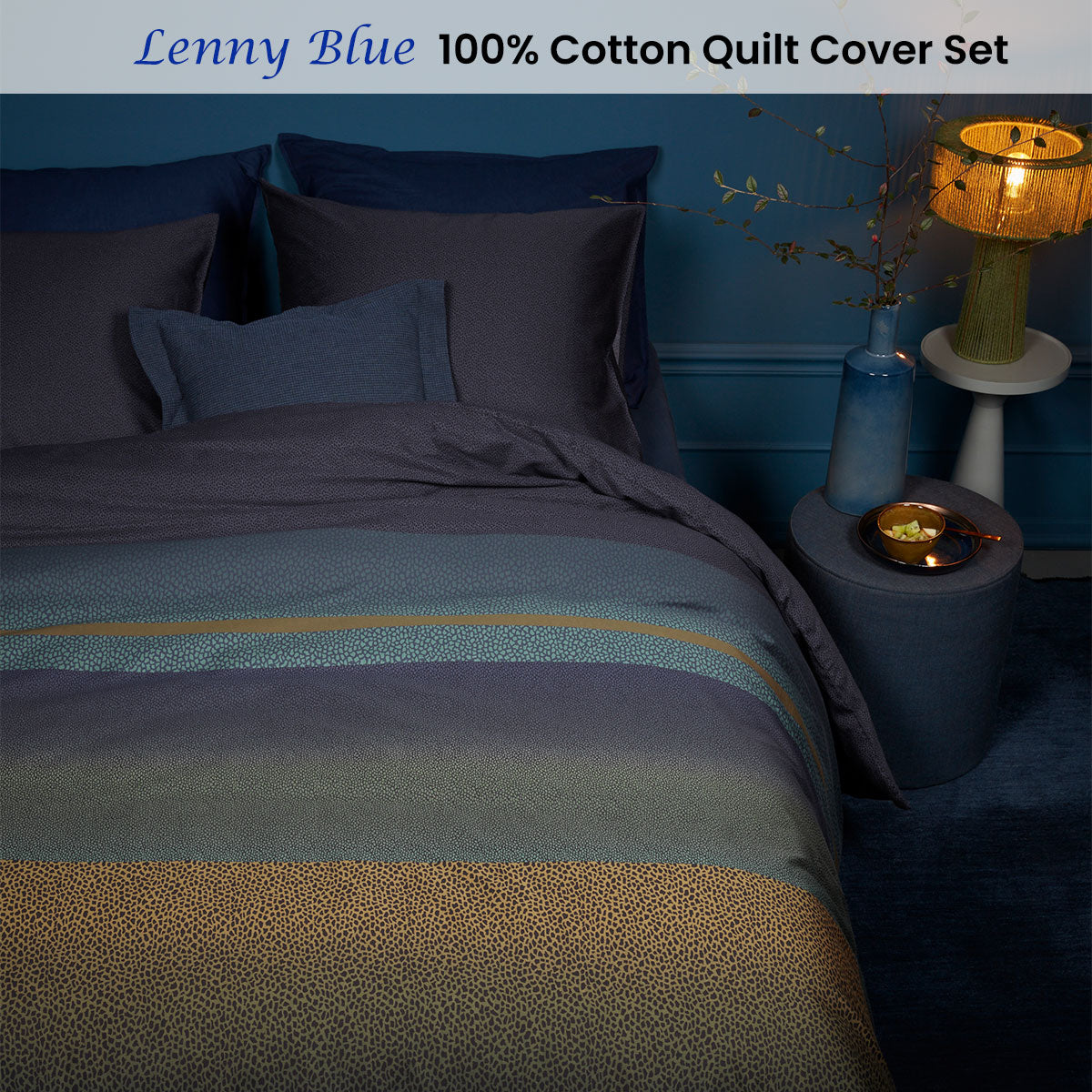 Bedding House Lenny King Quilt Cover Set – Blue