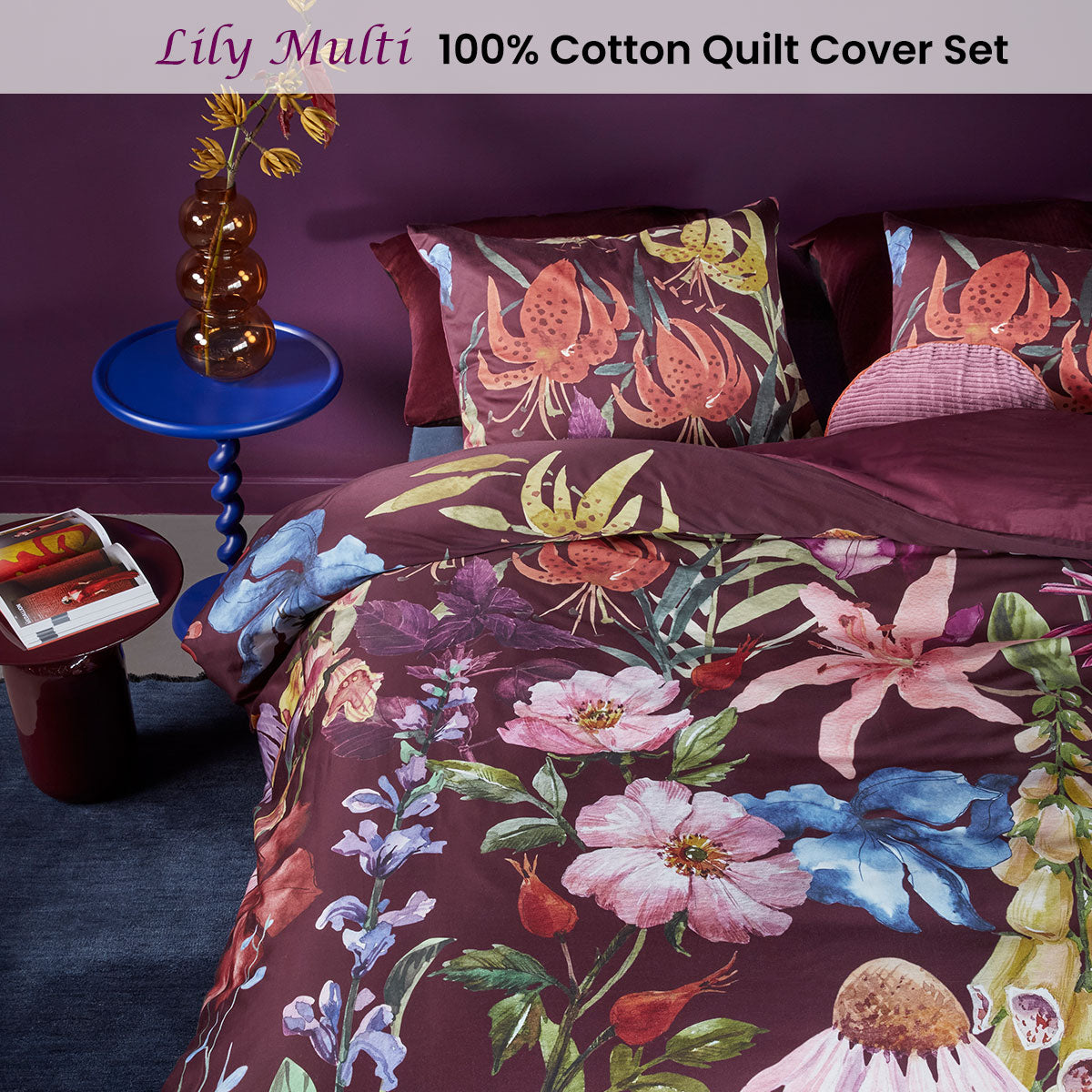 Bedding House Lily King Quilt Cover Set – Multi