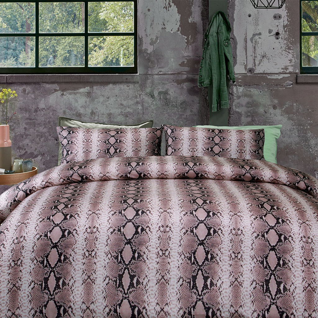 Big Sleep Snake Skin Microfibre Quilt Cover Set – Pink, Single