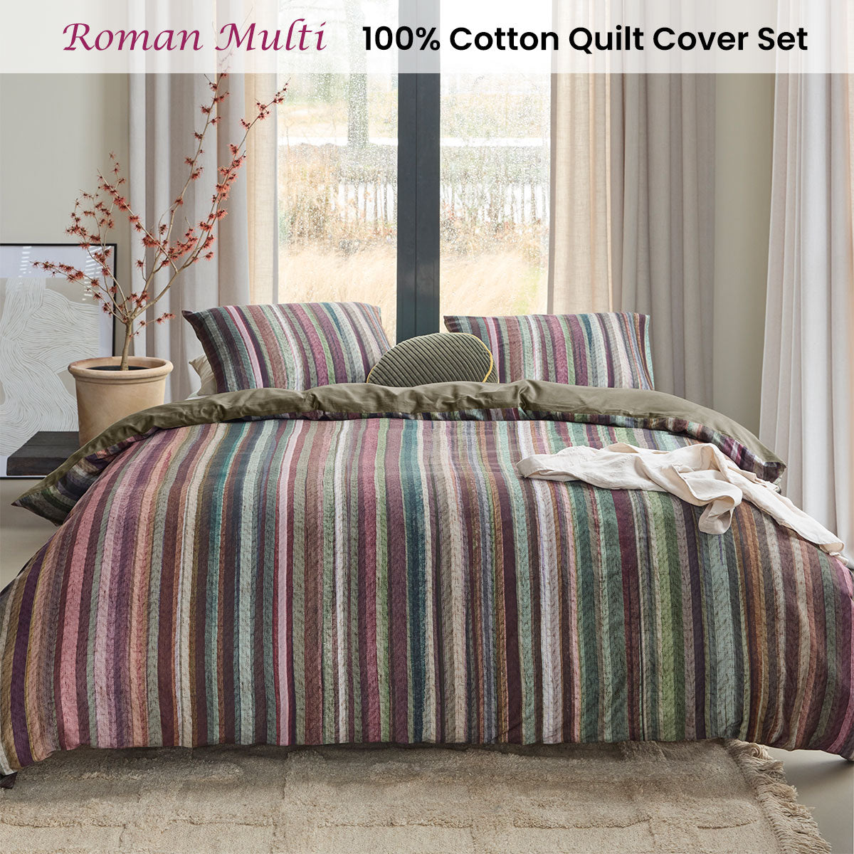 Bedding House Roman King Quilt Cover Set – Multi