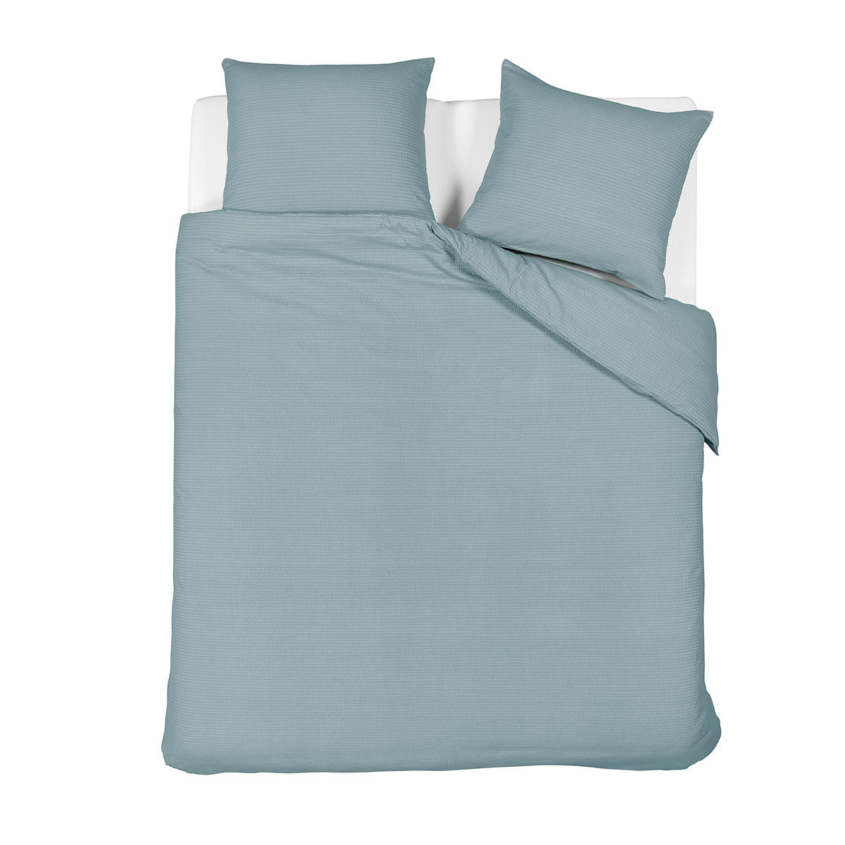 Bedding House Summer Seersucker King Quilt Cover Set – Blue-grey