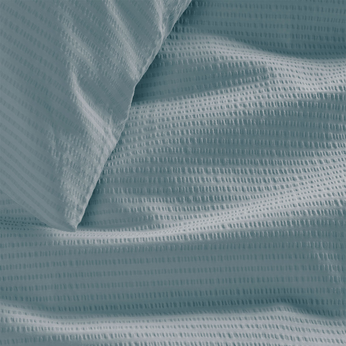 Bedding House Summer Seersucker Queen Quilt Cover Set – Blue-grey