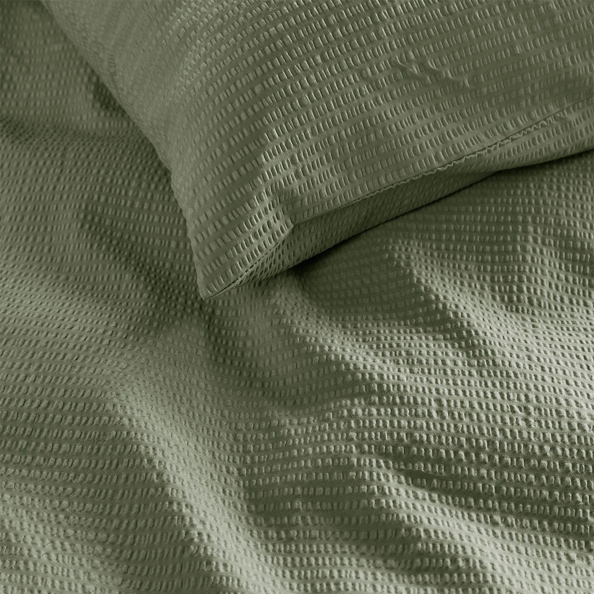 Bedding House Summer Seersucker King Quilt Cover Set – Green
