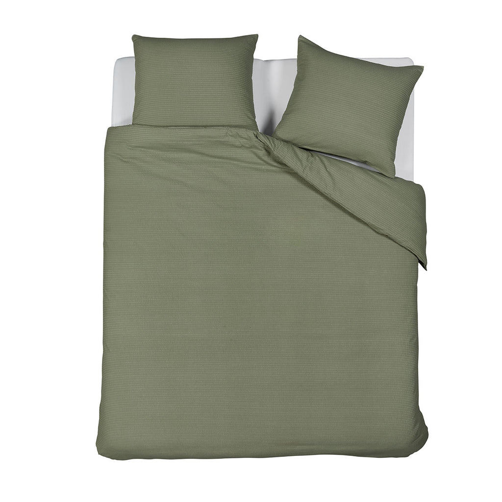 Bedding House Summer Seersucker King Quilt Cover Set – Green