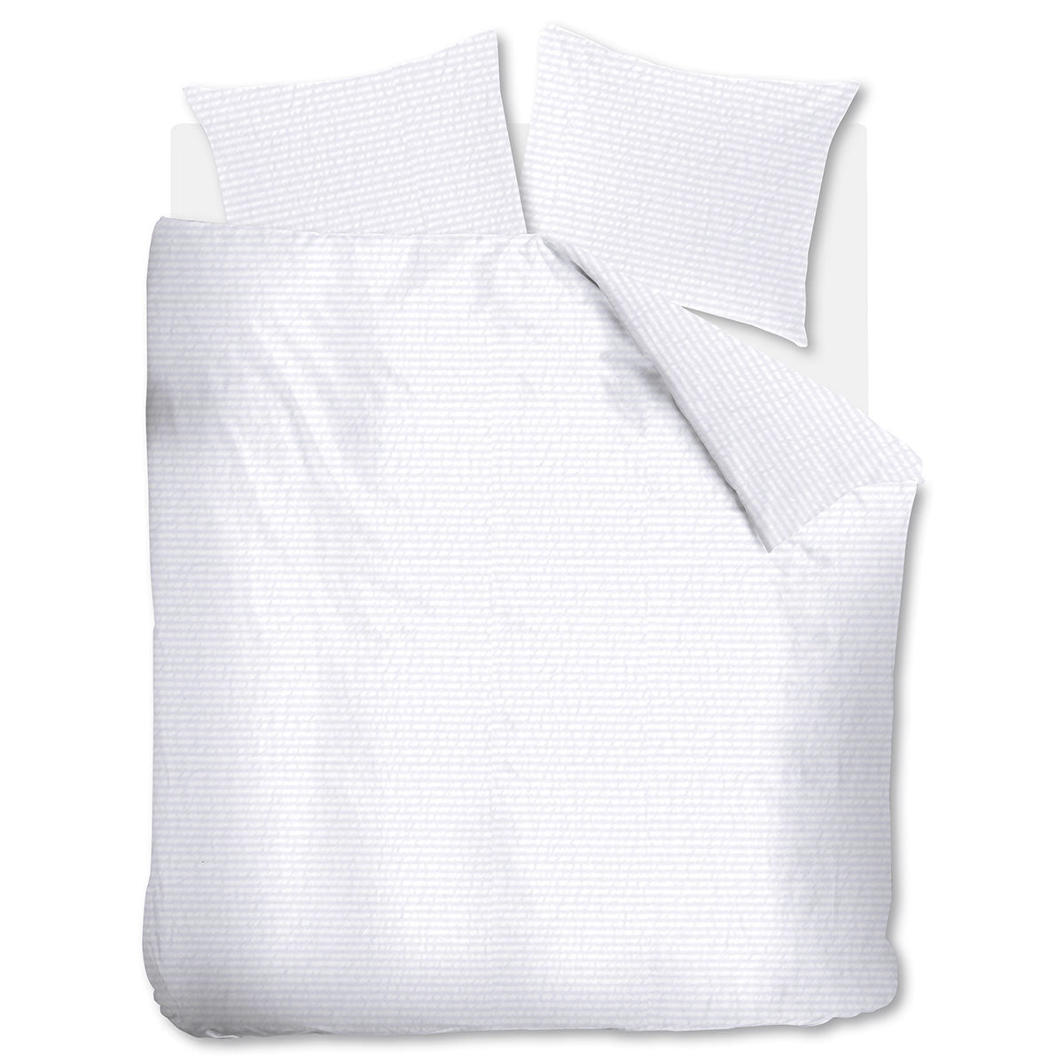 Bedding House Summer Seersucker Queen Quilt Cover Set – White