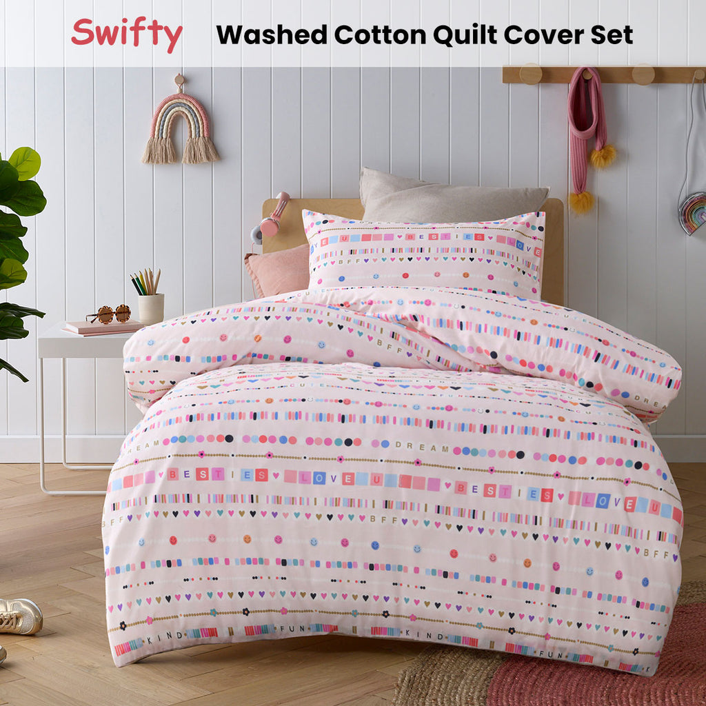 Happy Kids Swifty Cotton Quilt Cover Set – Double