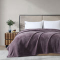 Ardor Teddy Polyester Fleece Blanket – Mauve, 240 × 245 cm