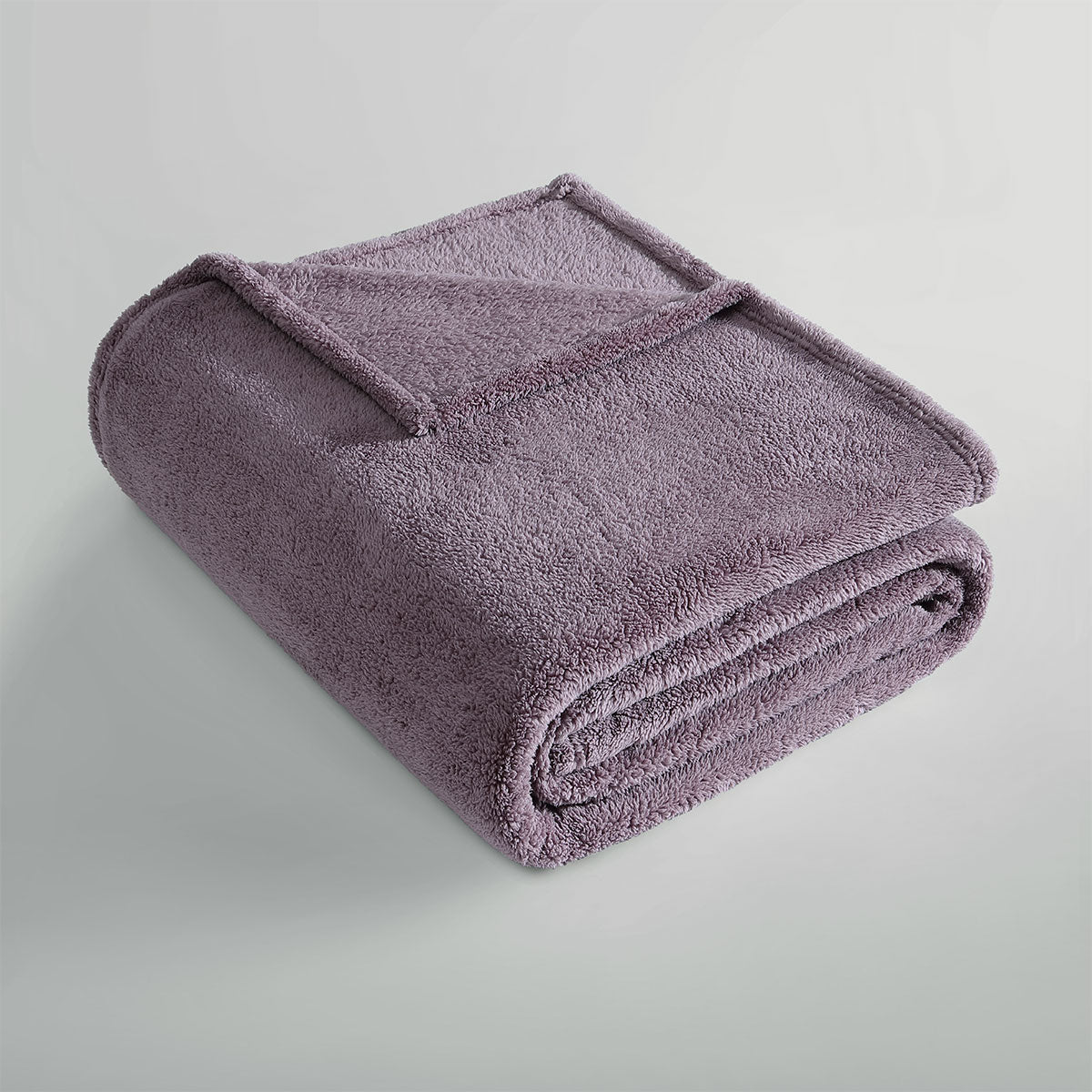 Ardor Teddy Polyester Fleece Blanket – Mauve, 240 × 245 cm
