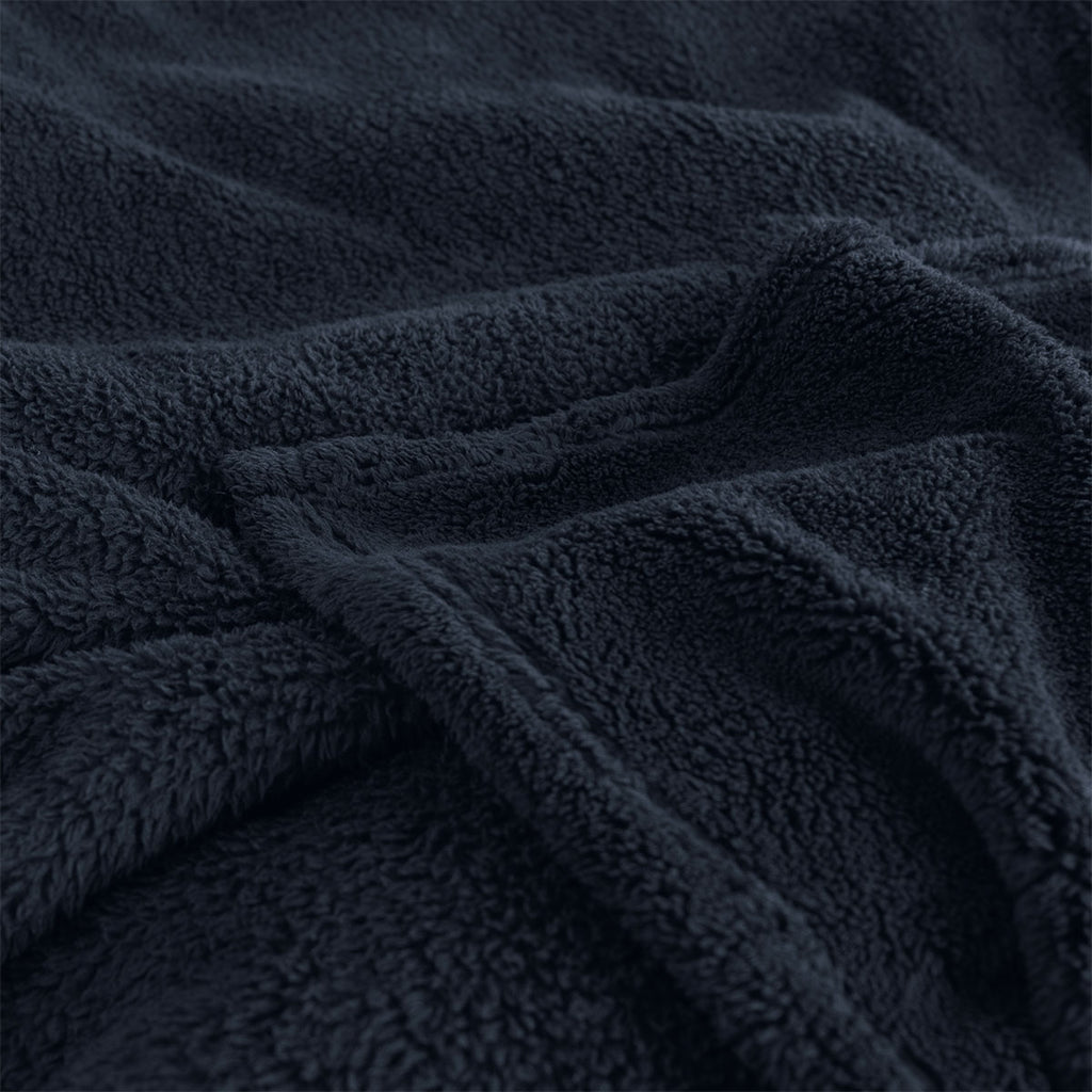 Ardor Teddy Polyester Fleece Blanket – Navy, 240 × 245 cm