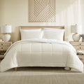 Ardor Avalon Velvet-Front Comforter Set with Sherpa Reverse – Cream, Queen/King