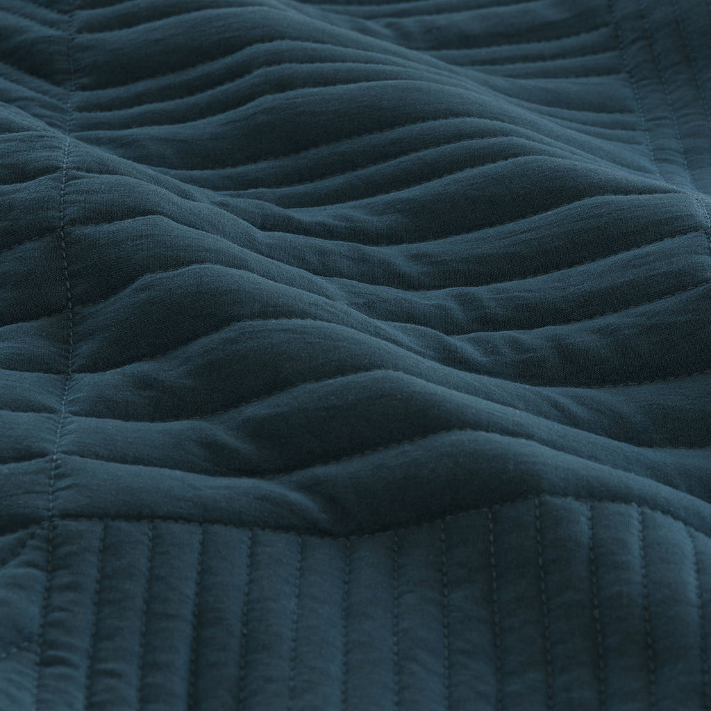 Ardor Finley Quilted Microfiber Coverlet Set – Navy, Queen/King