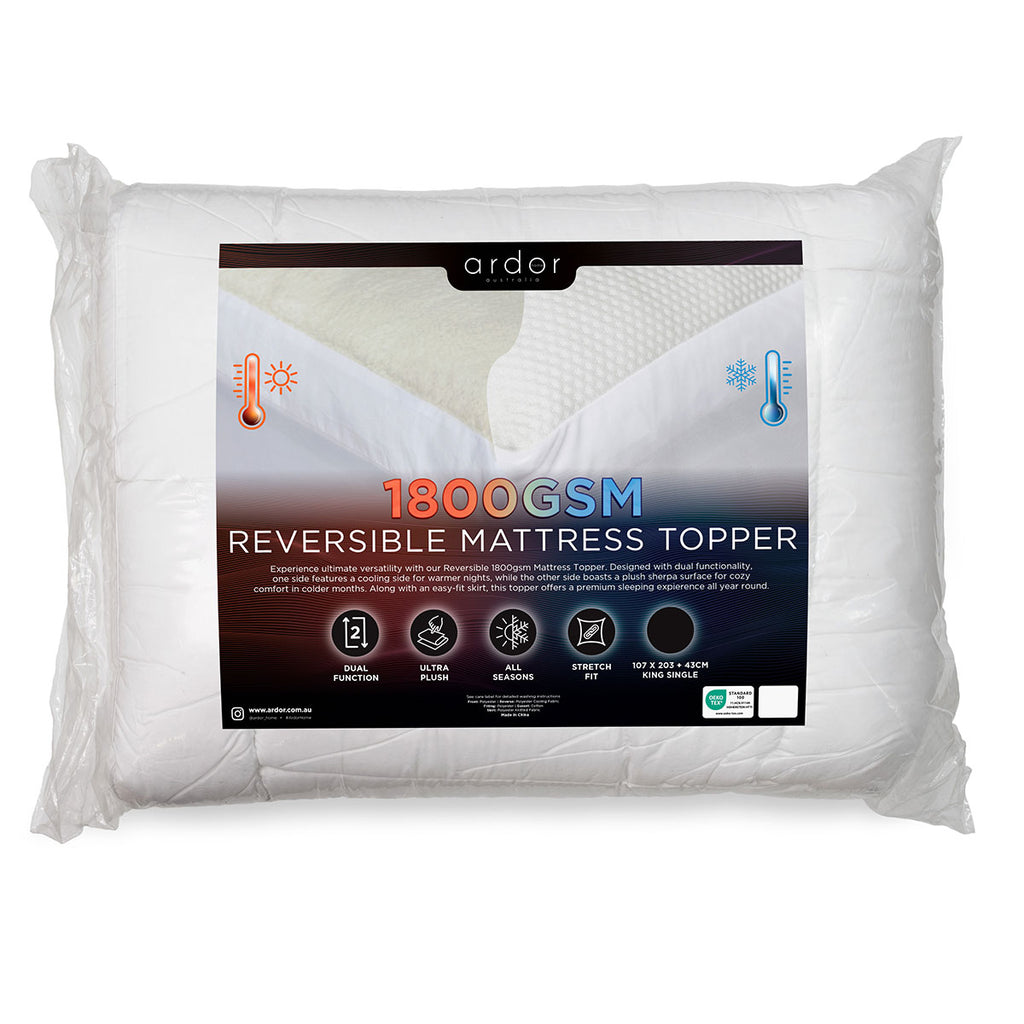 Ardor Reversible 1800 GSM Microfibre Mattress Topper – Queen