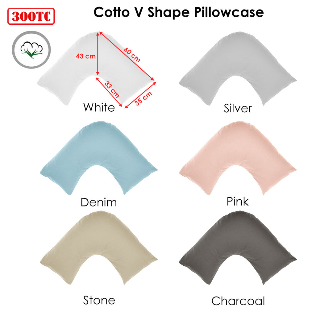 Algodon 300TC Cotton V-Shaped Pillowcase – Denim