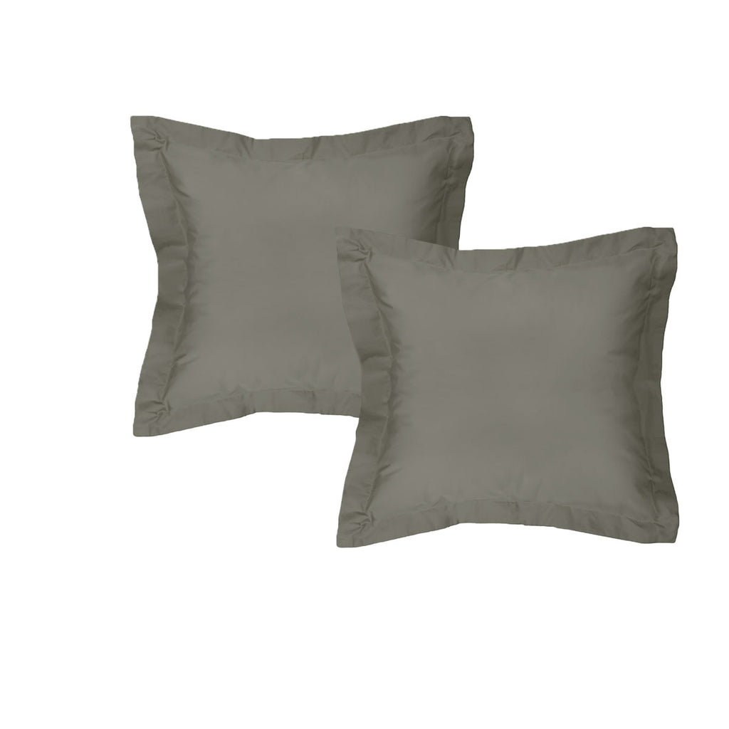Algodon 300TC Cotton European Pillowcases, 2 Pack – Charcoal