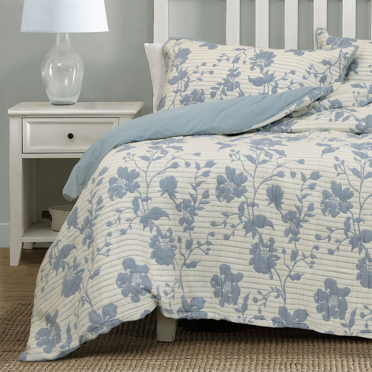 Algodon Abigail Lightly Quilted Cotton Jacquard Quilt Cover Set – King