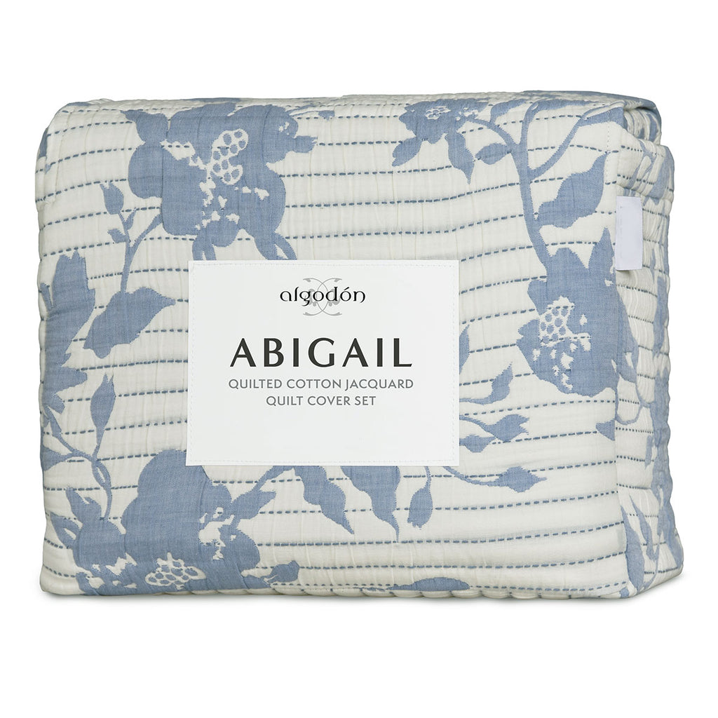 Algodon Abigail Lightly Quilted Cotton Jacquard Quilt Cover Set – King