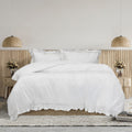 Algodon Adele Cotton Ruffle Quilt Cover Set – White, King