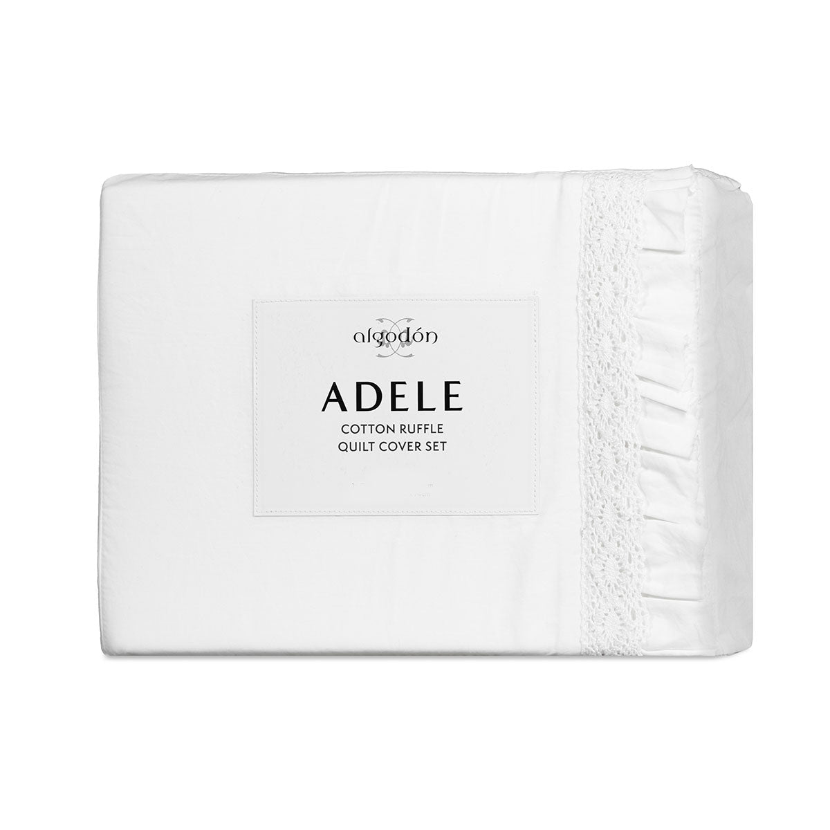 Algodon Adele Cotton Ruffle Quilt Cover Set – White, King