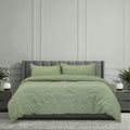 Ardor Adeline Jacquard Damask Quilt Cover Set – Sage, Queen