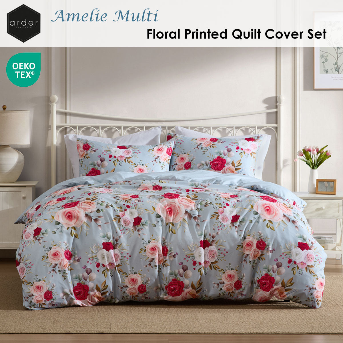 Ardor Amelie Floral-Printed Quilt Cover Set – Multi, King