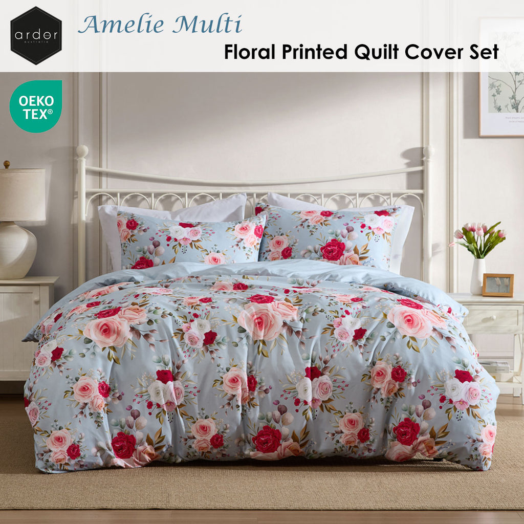 Ardor Amelie Floral-Printed Quilt Cover Set – Multi, Queen