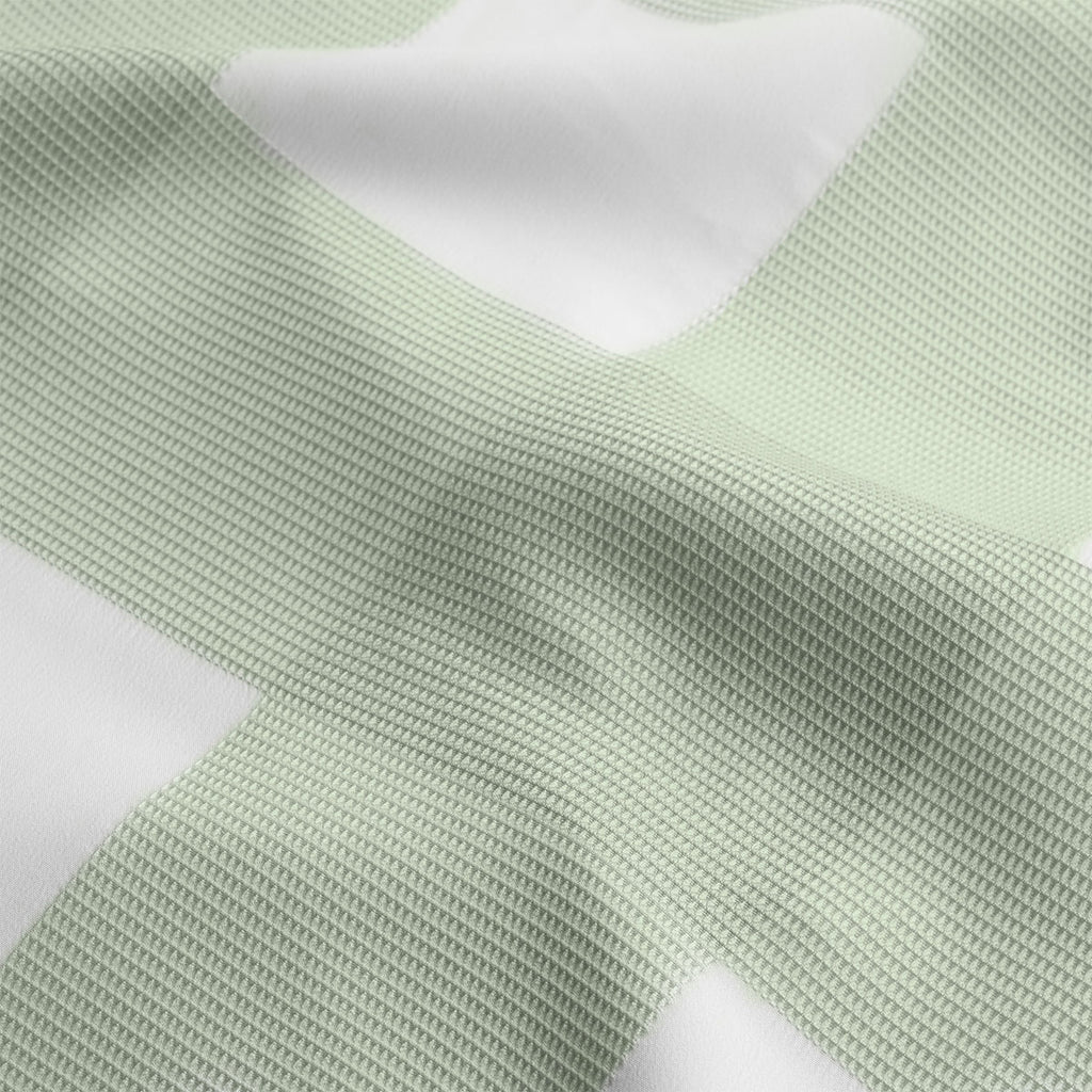 Ardor Ashlea Oversized Waffle-Check Quilt Cover Set – Sage and White, Queen