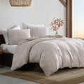 Ardor Avena Floral Jacquard Quilt Cover Set – Almond and White, King