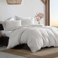 Ardor Avena Floral Jacquard Quilt Cover Set – White, King