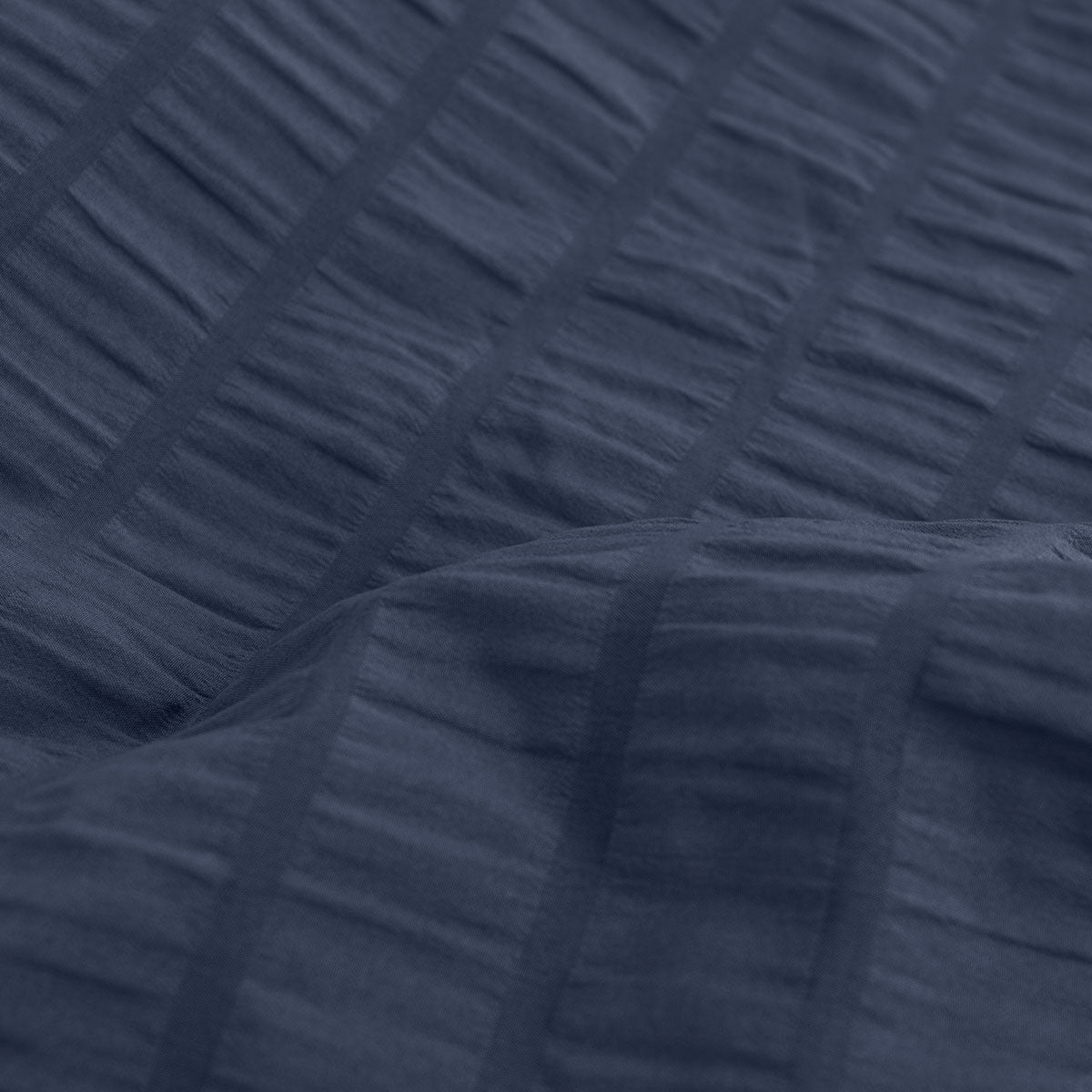 Ardor Byron Seersucker-Textured Quilt Cover Set – Navy, Queen