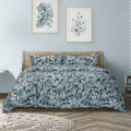 Ardor Eadie Layered Floral-Printed Quilt Cover Set – Teal, White and Blue, Queen