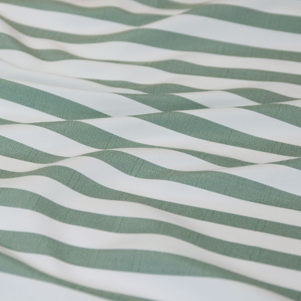 Ardor Frankie Reversible Yarn-Dyed Stripe Quilt Cover Set – Sage and White, Queen