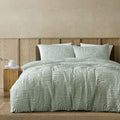 Ardor Kiewa Textured Aztec Jacquard Quilt Cover Set – Dusty Sage, King