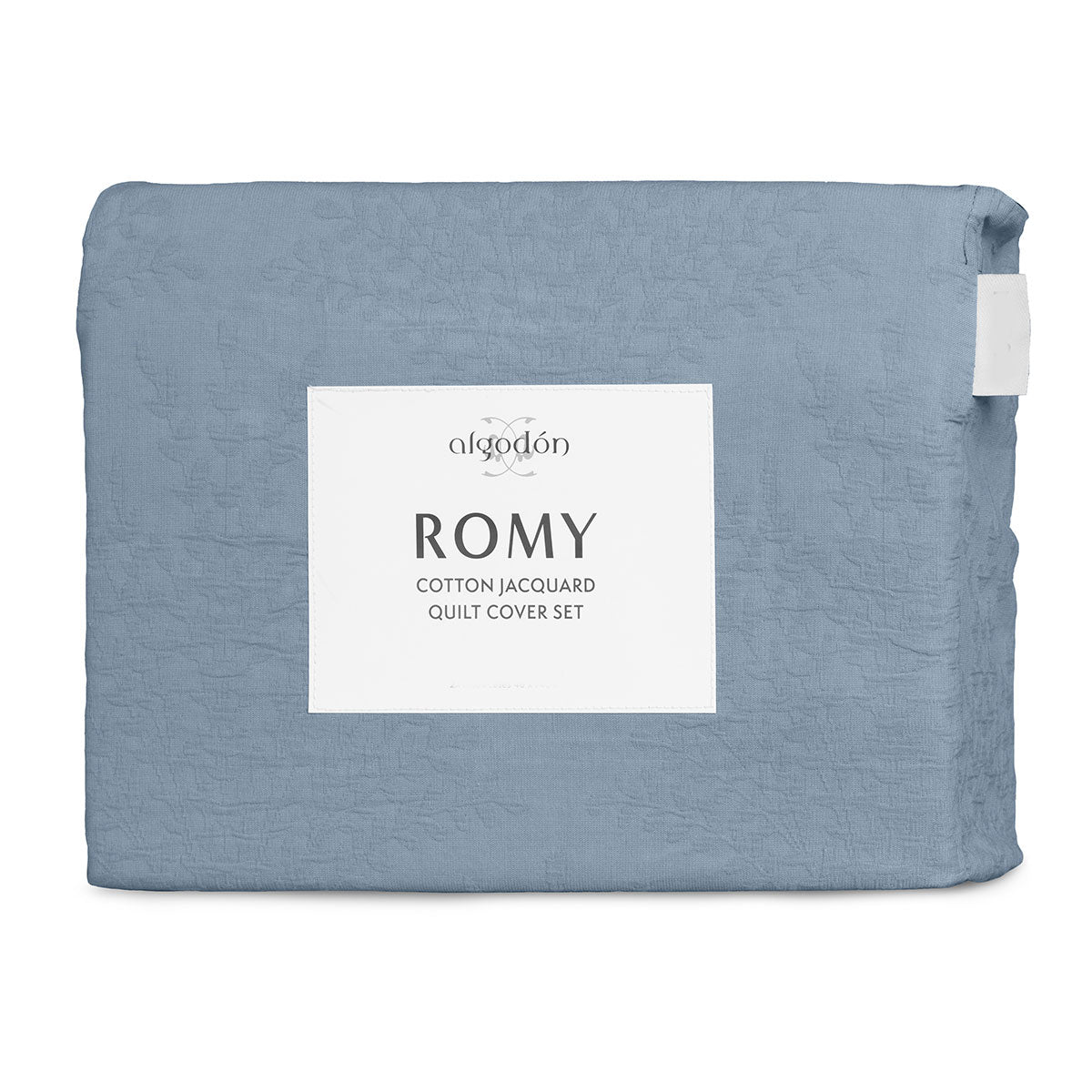 Algodon Romy Cotton Botanical Jacquard Quilt Cover Set – Blue, King