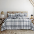 Ardor Ronan Plaid Jacquard Quilt Cover Set – Grey and White, King