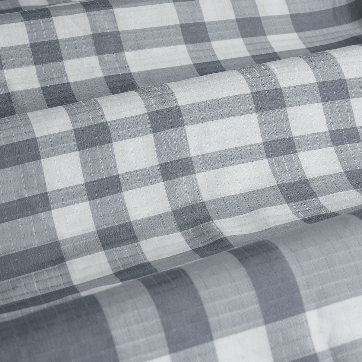 Ardor Ronan Plaid Jacquard Quilt Cover Set – Grey and White, King