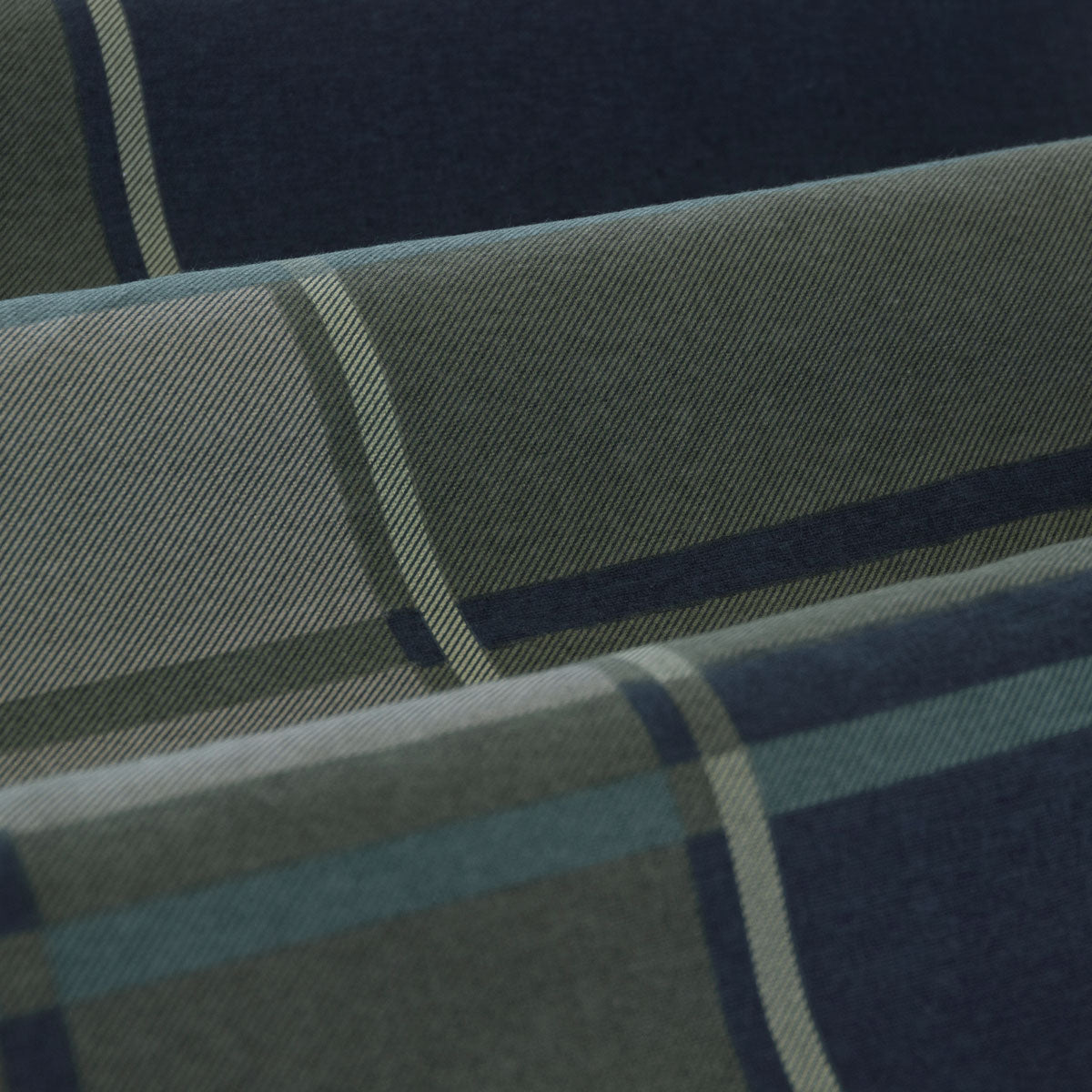 Ardor Sommers Cotton Flannelette Plaid Quilt Cover Set – Dark Khaki, Queen